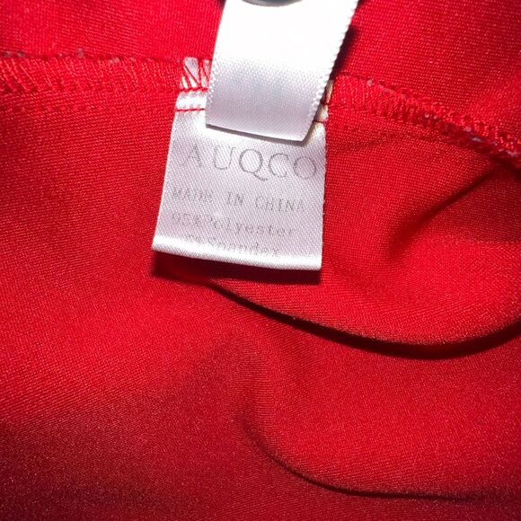 AUQCO Blazer Womens XL Red Tomatogirl Asymmetrical Collared Open Front Jacket - Picture 10 of 11